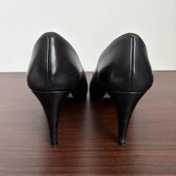 Cole Haan Women's Black Leather Heels Platform Pumps Size 7.5 - Picture 3 of 11